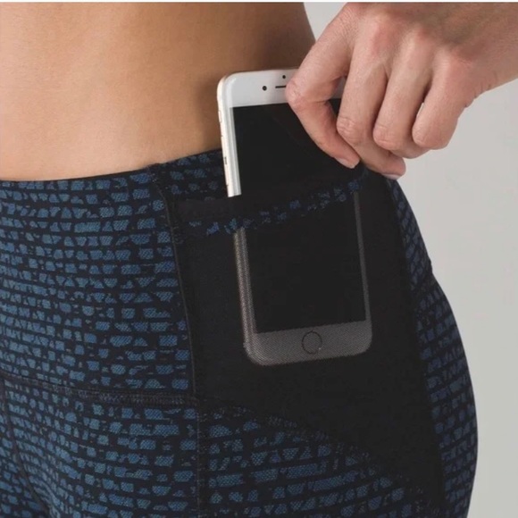 Lululemon Free Runner Crop (19") Shatter Weave Desert Teal Alberta Lake … - Picture 3 of 12